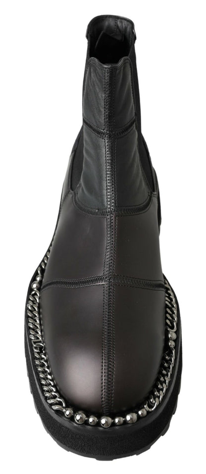 Dolce & Gabbana Elegant Black Ankle Stretch Slip On Boots Dolce & Gabbana