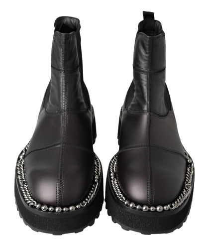 Dolce & Gabbana Elegant Black Ankle Stretch Slip On Boots Dolce & Gabbana