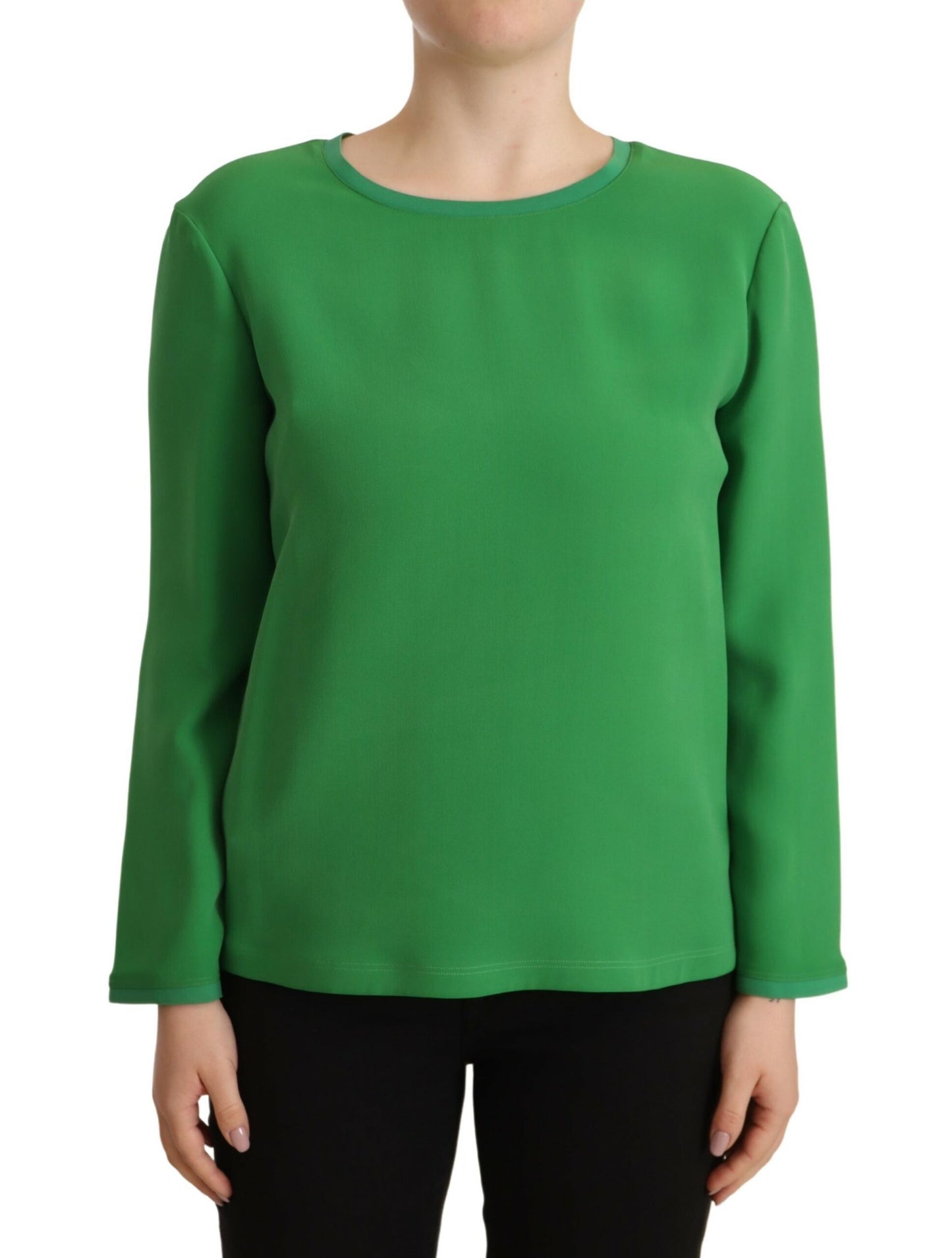 Armani Elegant Silk Long Sleeve Sweater in Lush Green Armani