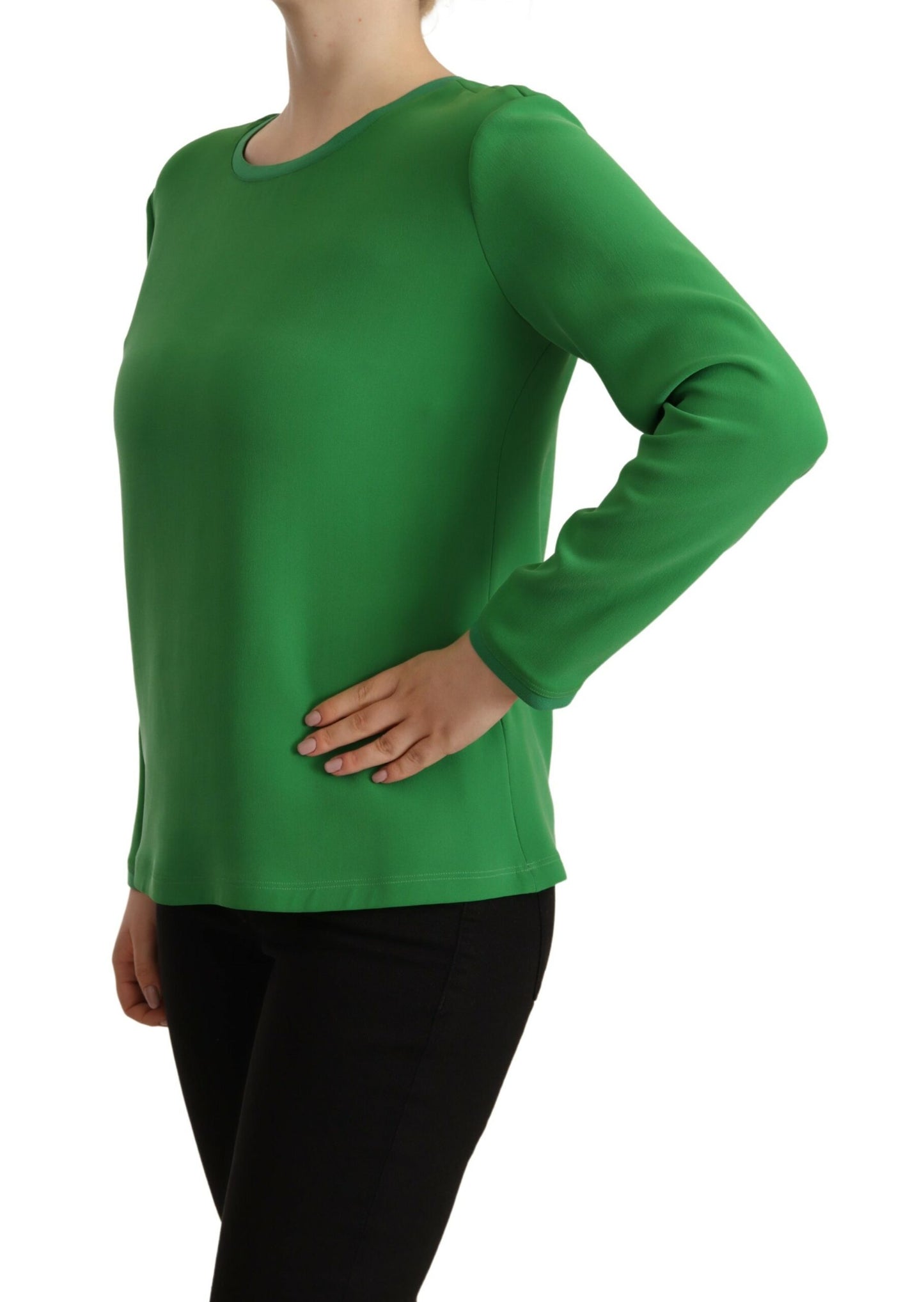 Armani Elegant Silk Long Sleeve Sweater in Lush Green Armani