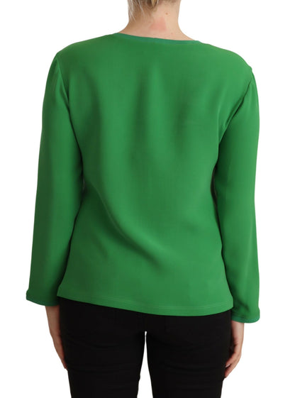 Armani Elegant Silk Long Sleeve Sweater in Lush Green Armani