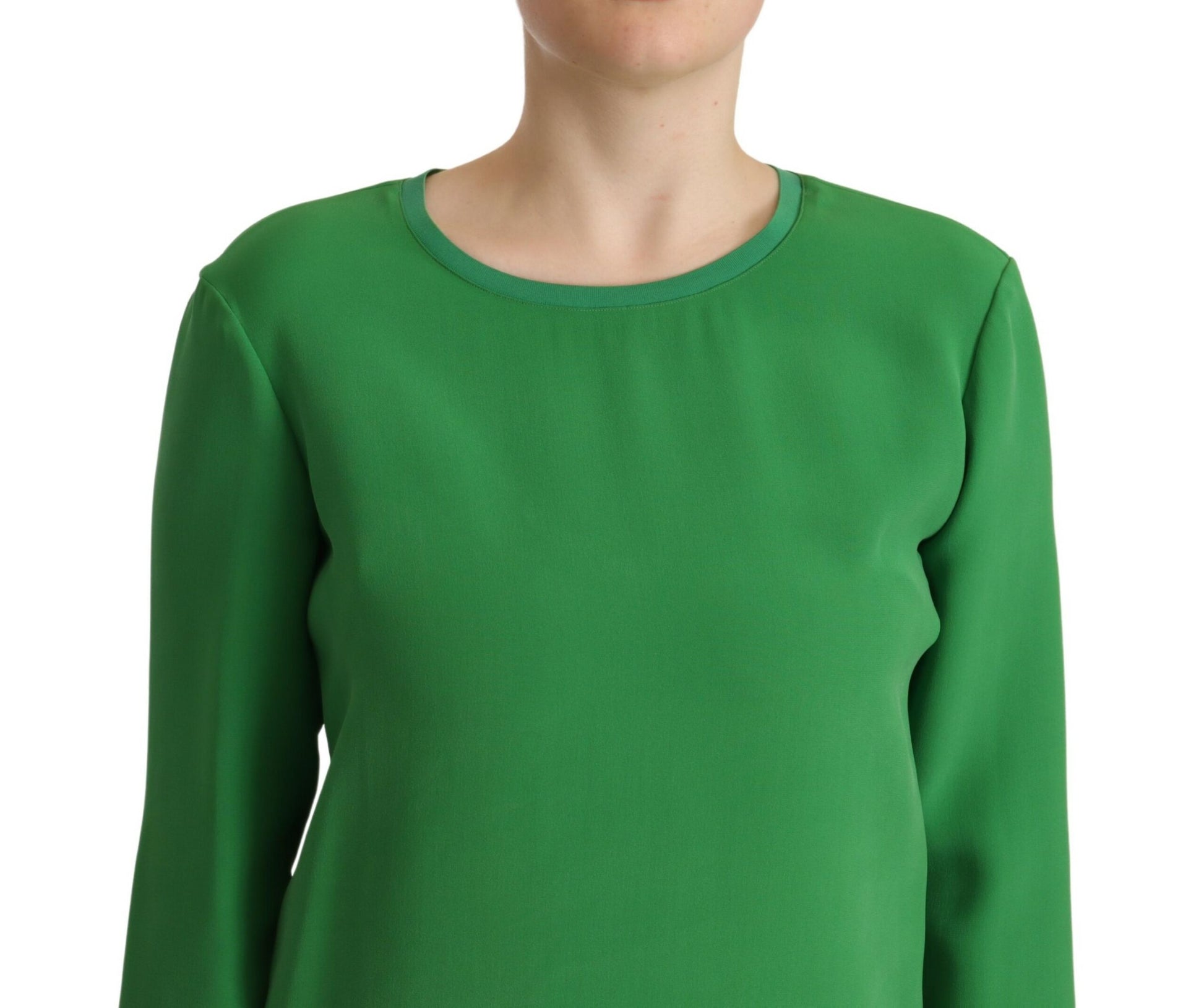 Armani Elegant Silk Long Sleeve Sweater in Lush Green