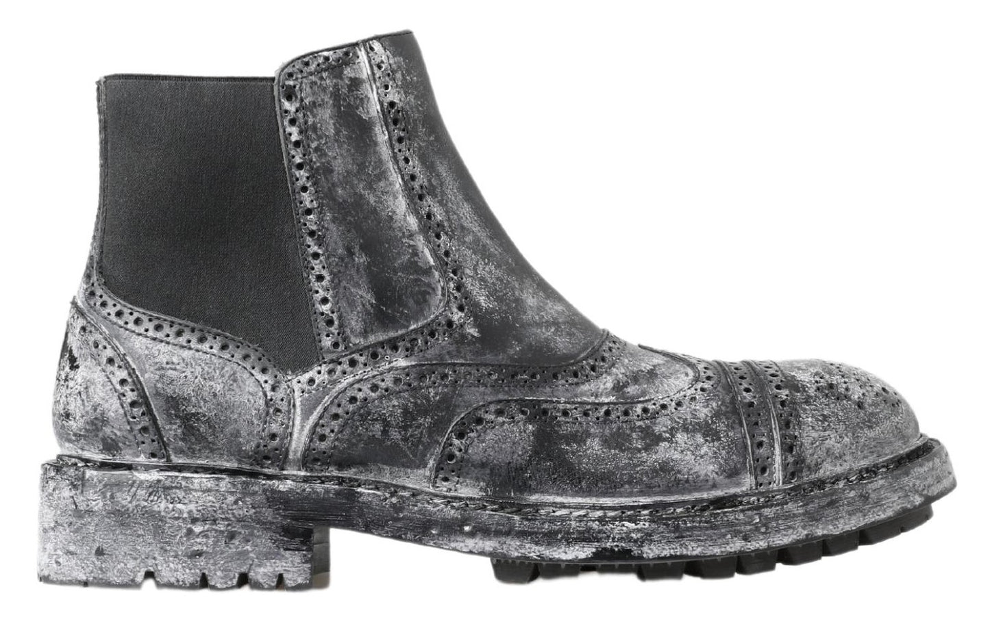 Dolce & Gabbana Elegant Black Faded Chelsea Ankle Boots Dolce & Gabbana