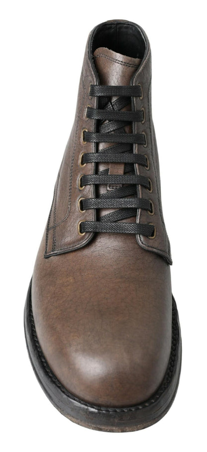 Dolce & Gabbana Elegant Horse Leather Lace-Up Boots Dolce & Gabbana