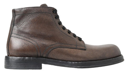 Dolce & Gabbana Elegant Horse Leather Lace-Up Boots Dolce & Gabbana