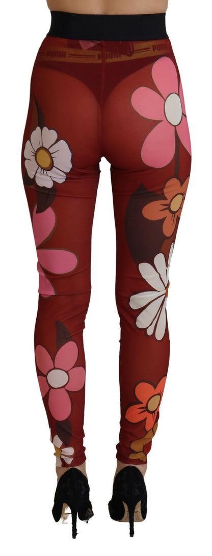 Dolce & Gabbana Floral Red High Waist Leggings Dolce & Gabbana