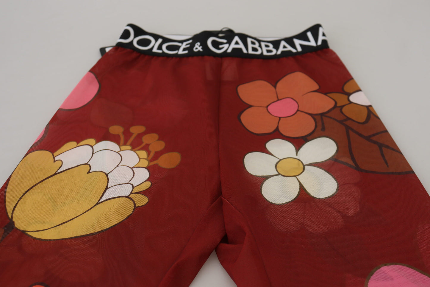 Dolce & Gabbana Floral Red High Waist Leggings Dolce & Gabbana