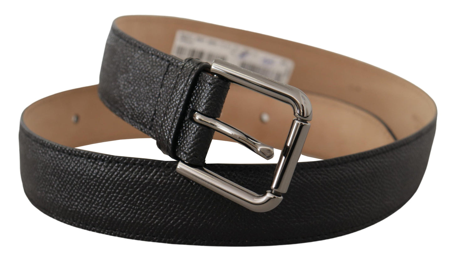 Dolce & Gabbana Elegant Black Leather Belt with Metal Buckle Dolce & Gabbana