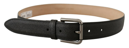 Dolce & Gabbana Elegant Black Leather Belt with Metal Buckle Dolce & Gabbana