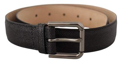 Dolce & Gabbana Elegant Black Leather Belt with Metal Buckle Dolce & Gabbana