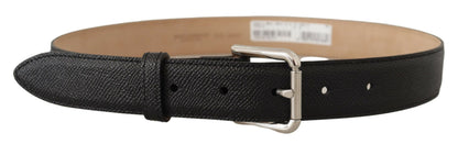 Dolce & Gabbana Sleek Black Authentic Leather Belt Dolce & Gabbana