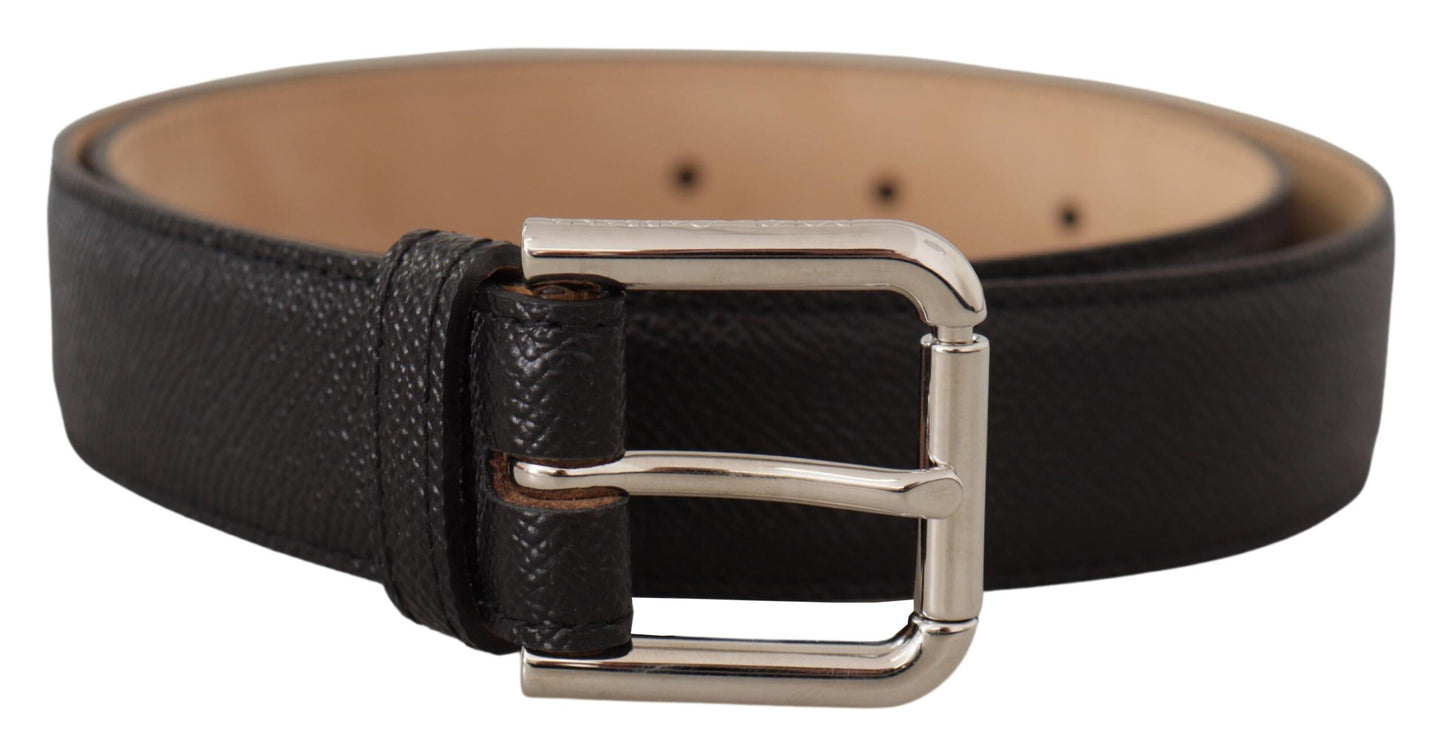 Dolce & Gabbana Sleek Black Authentic Leather Belt Dolce & Gabbana