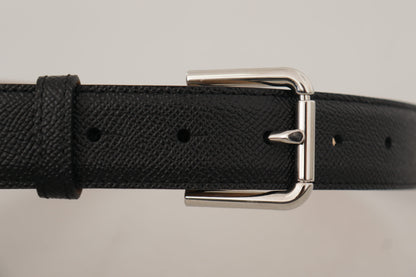 Dolce & Gabbana Sleek Black Authentic Leather Belt Dolce & Gabbana