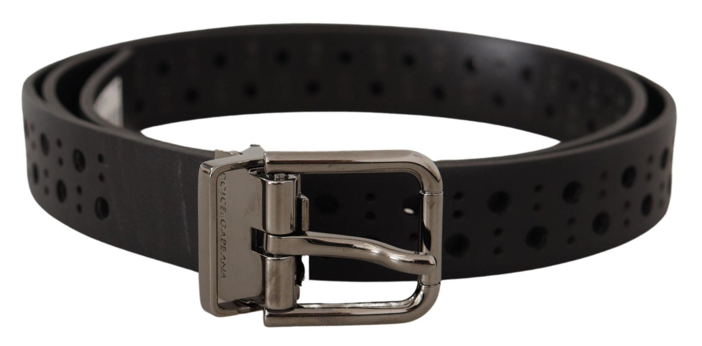 Dolce & Gabbana Elegant Black Leather Belt with Metal Buckle Dolce & Gabbana