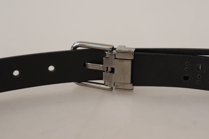 Dolce & Gabbana Elegant Black Leather Belt with Metal Buckle Dolce & Gabbana