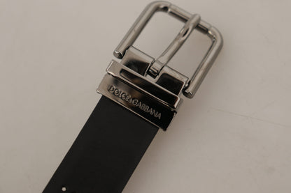 Dolce & Gabbana Elegant Black Leather Belt with Metal Buckle Dolce & Gabbana