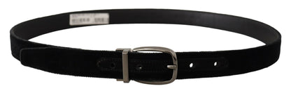 Dolce & Gabbana Elegant Black Velvet Designer Belt Dolce & Gabbana