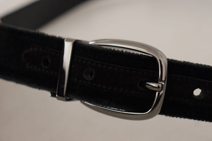 Dolce & Gabbana Elegant Black Velvet Designer Belt Dolce & Gabbana