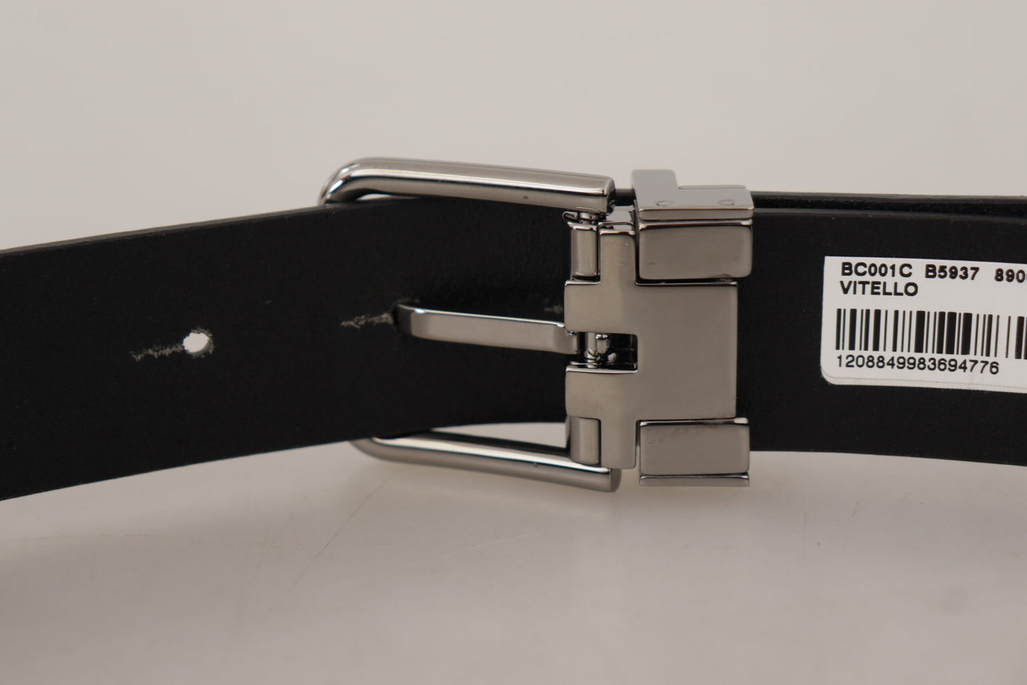 Dolce & Gabbana Elegant Black Leather Belt with Metal Buckle Dolce & Gabbana