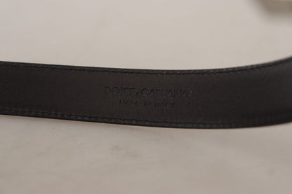 Dolce & Gabbana Sleek Black Leather Belt with Metal Buckle Dolce & Gabbana