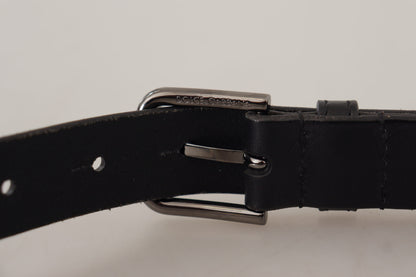 Dolce & Gabbana Elegant Black Leather Belt with Metal Buckle Dolce & Gabbana