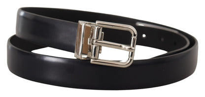 Dolce & Gabbana Elegant Leather Belt with Metal Buckle Dolce & Gabbana