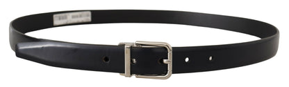 Dolce & Gabbana Elegant Leather Belt with Metal Buckle Dolce & Gabbana