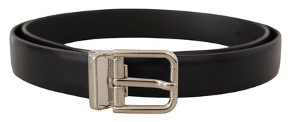 Dolce & Gabbana Elegant Leather Belt with Metal Buckle Dolce & Gabbana