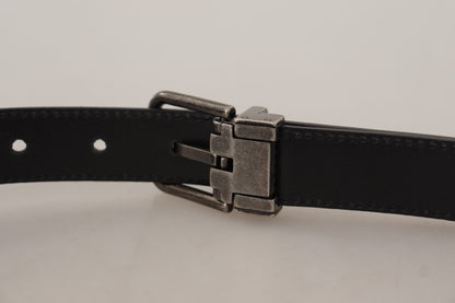 Dolce & Gabbana Elegant Black Leather Belt with Metal Buckle Dolce & Gabbana