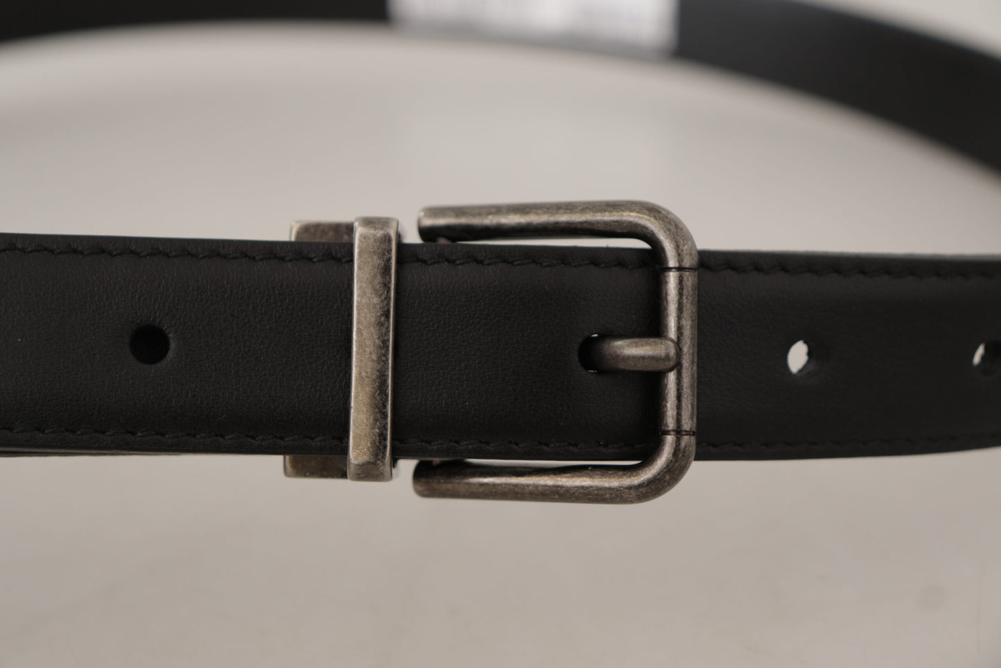 Dolce & Gabbana Elegant Black Leather Belt with Metal Buckle Dolce & Gabbana