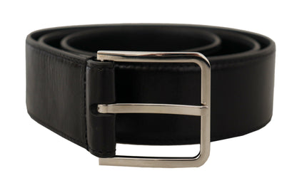 Dolce & Gabbana Elegant Black Leather Belt with Metal Buckle Dolce & Gabbana