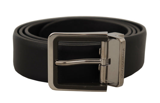 Dolce & Gabbana Elegant Black Leather Belt with Metal Buckle Dolce & Gabbana