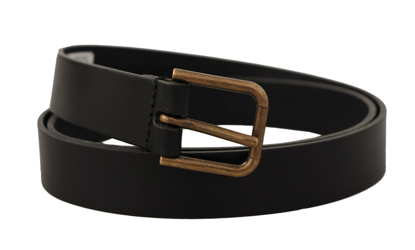 Dolce & Gabbana Elegant Black Leather Belt with Metal Buckle Dolce & Gabbana