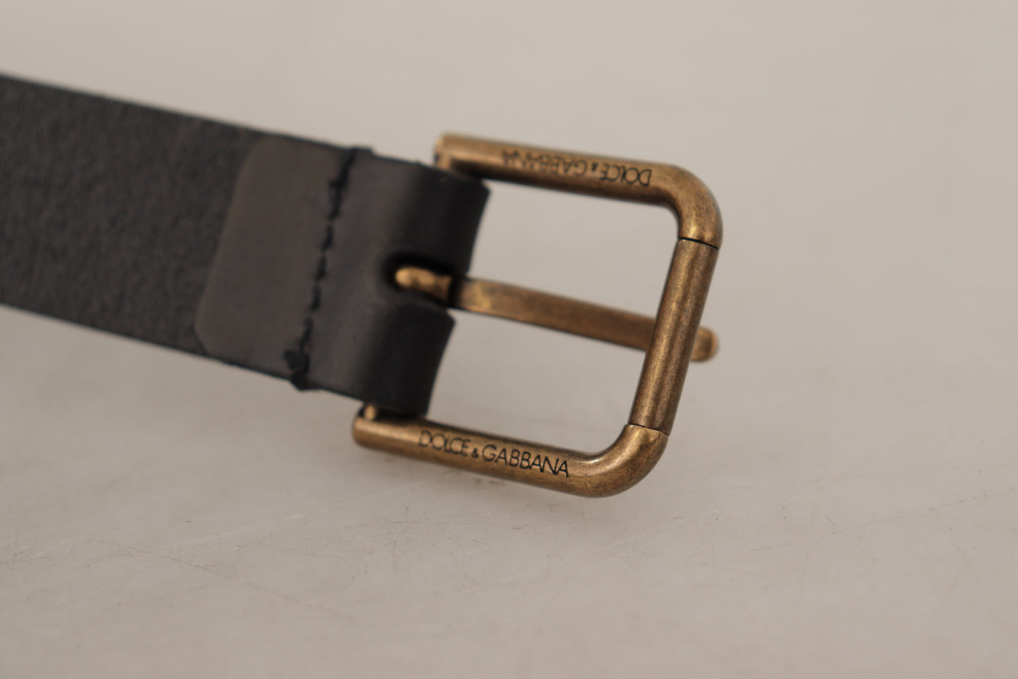 Dolce & Gabbana Elegant Black Leather Belt with Metal Buckle Dolce & Gabbana