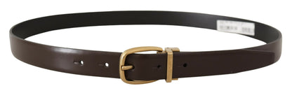 Dolce & Gabbana Elegant Dark Brown Leather Belt Dolce & Gabbana