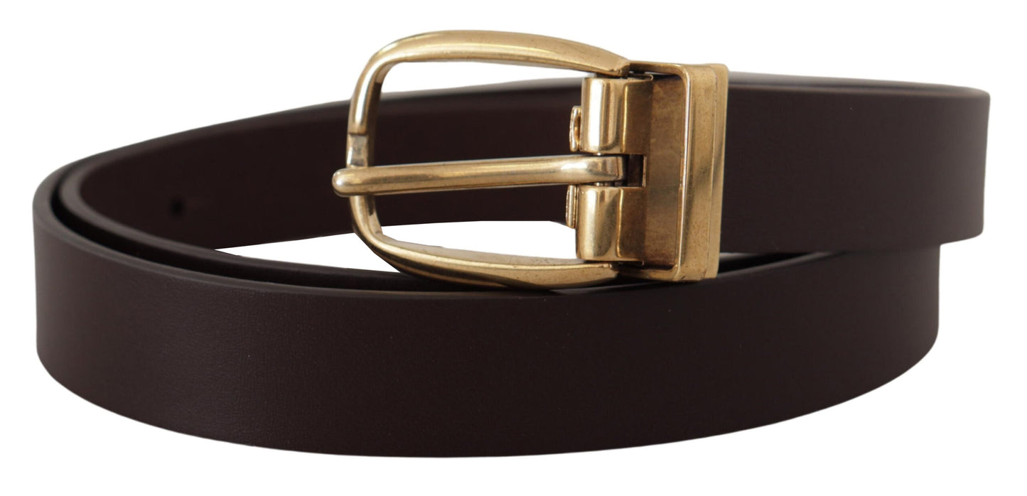 Dolce & Gabbana Elegant Dark Brown Leather Belt Dolce & Gabbana