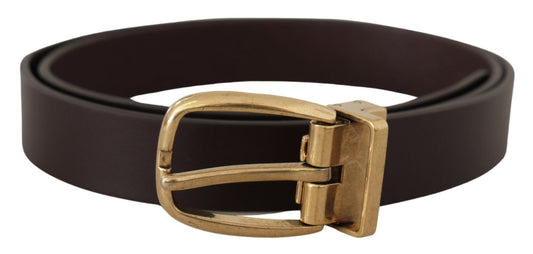 Dolce & Gabbana Elegant Dark Brown Leather Belt Dolce & Gabbana