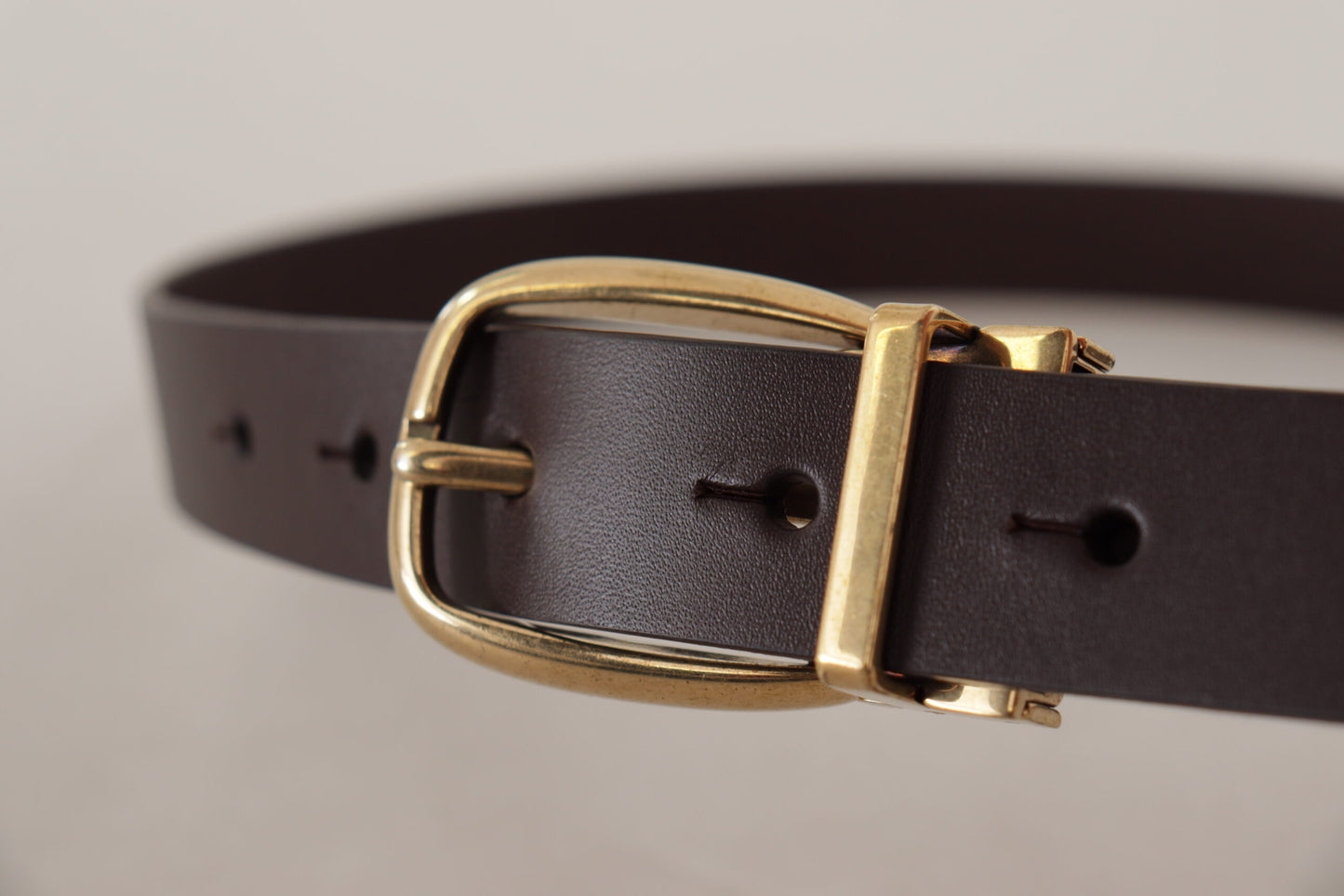 Dolce & Gabbana Elegant Dark Brown Leather Belt Dolce & Gabbana