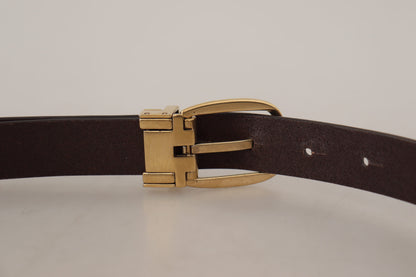 Dolce & Gabbana Elegant Dark Brown Leather Belt Dolce & Gabbana