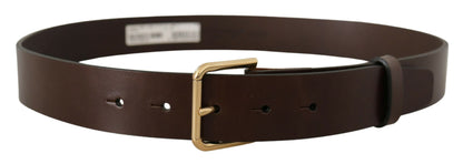 Dolce & Gabbana Elegant Dark Brown Leather Belt Dolce & Gabbana