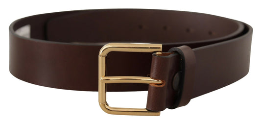 Dolce & Gabbana Elegant Dark Brown Leather Belt Dolce & Gabbana