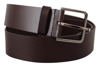 Dolce & Gabbana Elegant Dark Brown Leather Belt Dolce & Gabbana