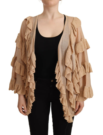 Aniye By Chic Beige Long Sleeve Open Front Cardigan Aniye By