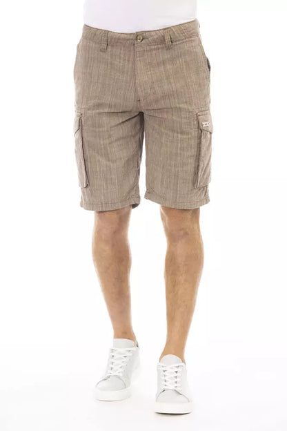 Baldinini Trend Brown Cotton Men Cargo Short Baldinini Trend