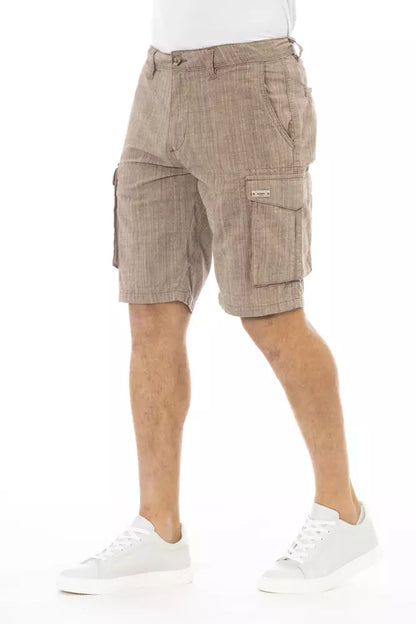 Baldinini Trend Brown Cotton Men Cargo Short Baldinini Trend