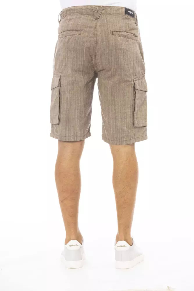 Baldinini Trend Brown Cotton Men Cargo Short Baldinini Trend