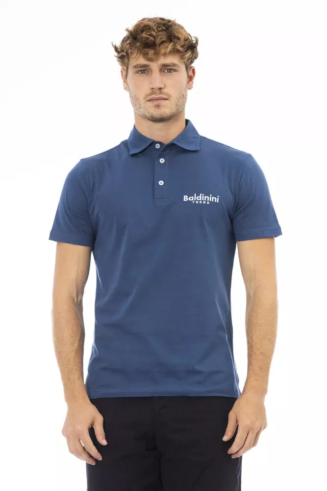 Baldinini Trend Blue Cotton Men Polo Baldinini Trend