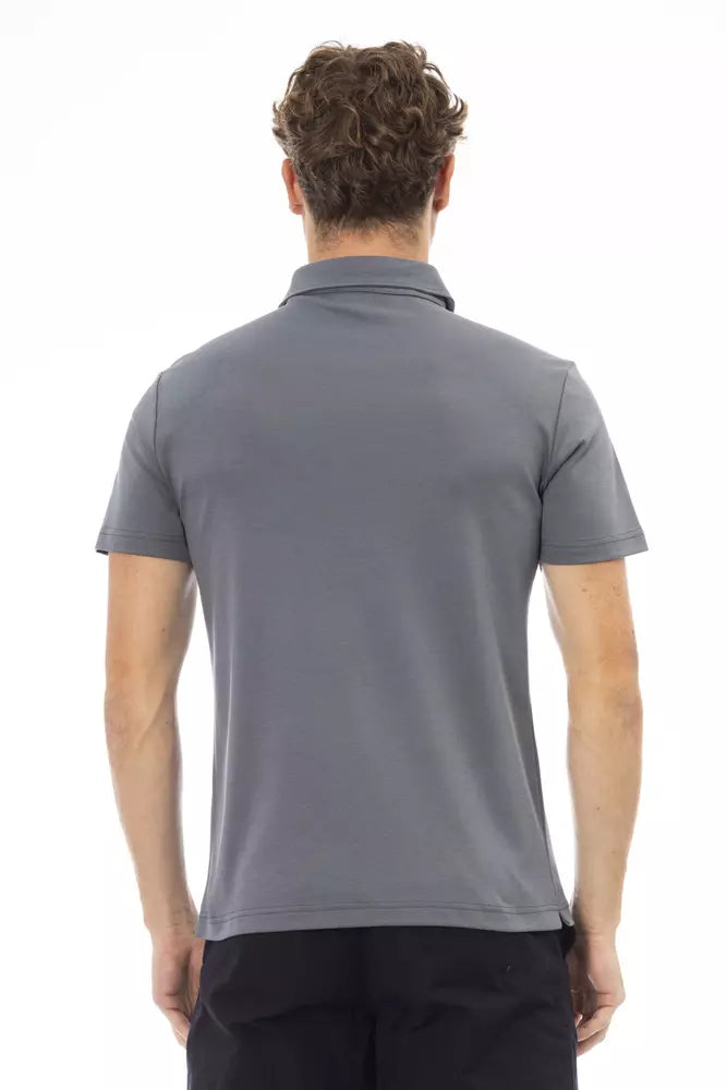 Baldinini Trend Gray Cotton Men Polo Baldinini Trend