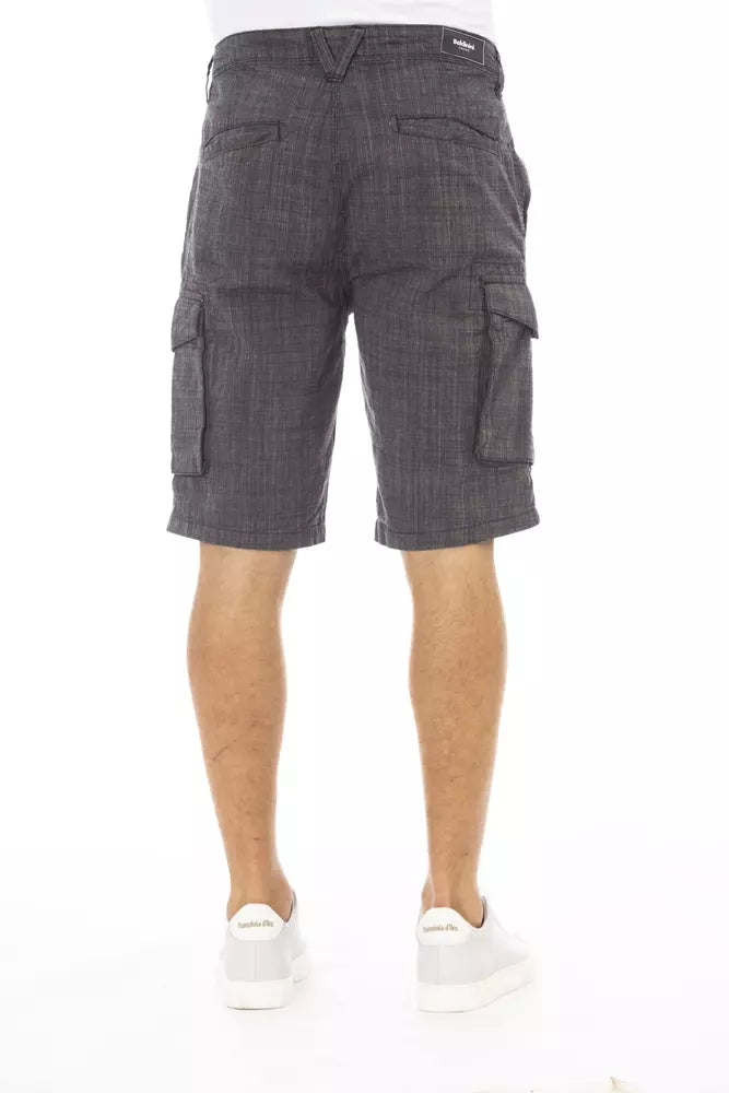 Baldinini Trend Black Cotton Men Cargo Short Baldinini Trend