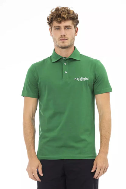 Baldinini Trend Green Cotton Men Polo Shirt Baldinini Trend